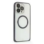 Fuchsia iPhone 14 Pro Kılıf Metal Bumper Magneticsafe Kapak - Derin Mor