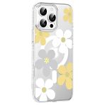 Fuchsia İphone 14 Pro Max İle Uyumlu Floral Sarı Kablosuz Şarj Özellikli Kapak