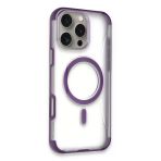 Fuchsia İphone 14 Pro Max İle Uyumlu Hilton Derin Mor Kablosuz Şarj Özellikli Kapak