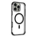 Fuchsia İphone 14 Pro Max İle Uyumlu Hilton Siyah Kablosuz Şarj Özellikli Kapak