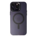 Fuchsia İphone 14 Pro Max Uyumlu Mateks Kablosuz Şarj Özellikli Derin Mor Kılıf