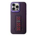 Fuchsia İphone 15 Pro İle Uyumlu Hbc-248 Lima Derin Mor Standlı Kapak