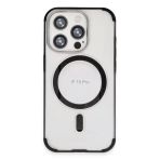 Fuchsia İphone 15 Pro İle Uyumlu Hilton Siyah Kablosuz Şarj Özellikli Kapak