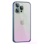 Fuchsia İphone 15 Pro İle Uyumlu Metal Bumper Lacivert Mat Kapak