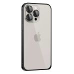 Fuchsia İphone 15 Pro İle Uyumlu Metal Bumper Siyah Mat Kapak