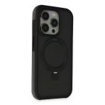 Fuchsia İphone 15 Pro İle Uyumlu Zorda Siyah Airbag Kablosuz Şarj Özellikli Standlı Kapak