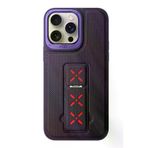Fuchsia İphone 15 Pro Max İle Uyumlu Hbc-248 Lima Derin Mor Standlı Kapak
