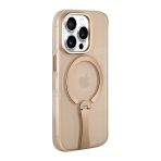 Fuchsia İphone 15 Pro Max İle Uyumlu Hbc-354 Kunlun Çöl Titanyum Standlı Kablosuz Şarj Özellikli Kapak