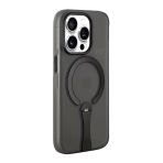 Fuchsia İphone 15 Pro Max İle Uyumlu Hbc-354 Kunlun Siyah Standlı Kablosuz Şarj Özellikli Kapak