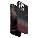 Fuchsia İphone 15 Pro Max İle Uyumlu Hbc-377 Kevlar Slim Siyah Kablosuz Şarj Özellikli Kapak