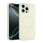 Fuchsia İphone 15 Pro Max İle Uyumlu Kılıf Jully Bej Kablosuz Şarj Özellikli Kapak
