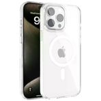 Fuchsia İphone 15 Pro Uyumlu Gleam Şeffaf Pc Sert Kablosuz Şarj Özellikli Kılıf