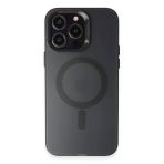 Fuchsia İphone 15 Pro Uyumlu Mateks Siyah Kablosuz Şarj Özellikli Kılıf