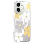 Fuchsia İphone 16 İle Uyumlu Floral Sarı Kablosuz Şarj Özellikli Kapak