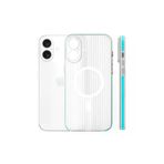 Fuchsia İphone 16 İle Uyumlu Line Mavi Kablosuz Şarj Özellikli Kapak