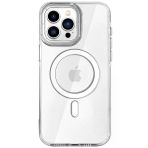 Fuchsia İphone 16 Pro İle Uyumlu Hbc-274 Pc 2.0 Şeffaf Kablosuz Şarj Özellikli Kapak