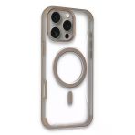 Fuchsia İphone 16 Pro İle Uyumlu Hilton Gold Kablosuz Şarj Özellikli Kapak