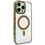 Fuchsia İphone 16 Pro Uyumlu Gleam Kahverengi Pc Sert Kablosuz Şarj Özellikli Kılıf