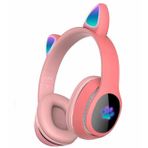 Fuchsia L400 Kablosuz Bluetoothlu RGB Ledli Kedi Tasarım Kulaklık