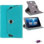 Fuchsia Lenovo Tab M10 Hd (2.nesil) 10.1 Inç Uyumlu Fuchsia 360° Dönebilen Standlı Kapaklı Universal Tablet Kılıfı - Turkuaz