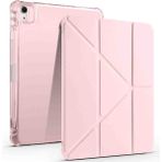 Fuchsia M2 Çip iPad Air 13 ile Uyumlu Kalem Bölmeli Trifolding Akıllı Tablet Kılıfı - Rose Gold