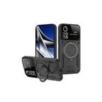 Fuchsia Poco X4 Pro 5G Uyumlu 360 Dönebilen Standlı Koruyucu Telefon Kılıfı