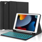 Fuchsia Qpen iPad Pro 11 Inç (2021) Uyumlu Inter Ledli Klavyeli Tablet Kılıf - Siyah