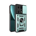 Fuchsia Redmi Note 13 Pro 4G Uyumlu Yüzüklü Silikon Yeşil Telefon Kılıfı