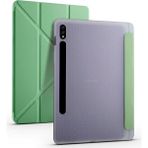Fuchsia Samsung Galaxy Tab S7 Plus Kılıf SM-T970 Kalemlikli Smart Kılıf Arkası Şeffaf Yumuşak Silikon Akıllı Kılıf 360 Tam Koruma Açık Yeşil