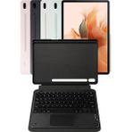 Fuchsia Savvy Keyboard Tab S7 FE LTE Bluetooh Bağlantılı Standlı Klavyeli Tablet Kılıfı