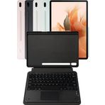 Fuchsia Savvy Keyboard Tab S7 FE LTE Bluetooh Bağlantılı Standlı Klavyeli Tablet Kılıfı