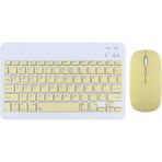 Fuchsia Sunny Renkli Ince Zarif Bluetooth Bağlantılı Çok Amaçlı Klavye Mouse Set - Sarı
