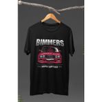 Fuddy Moda Bimmers Bmw Serisi Baskılı T-Shirt, Araba Yarış Temalı Tişört - Siyah