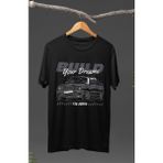 Fuddy Moda Bmw E38 Baskılı T-Shirt, Araba Yarış Temalı Tişört - Siyah