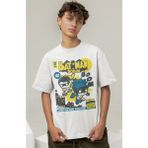 Fuddy Moda Dc Comics Batman ve Robin Baskılı Tişört, Erkek-Kadın Dc Comics Film Temalı T-Shirt - Beyaz