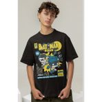 Fuddy Moda Dc Comics Batman ve Robin Baskılı Tişört, Erkek-Kadın Dc Comics Film Temalı T-Shirt - Siyah