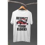 Fuddy Moda Kırmızı Bmw Baskılı T-Shirt, Araba Yarış Temalı Baskılı Tişört - Beyaz