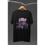 Fuddy Moda Lamborghini El Diablo Baskılı T-Shirt, Araba Yarış Temalı Baskılı Tişört - Siyah