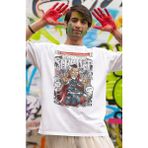 Fuddy Moda Minyatür Doctor Strange Baskılı Tişört, Erkek-Kadın Marvel Baskılı T-Shirt - Beyaz - 3XL