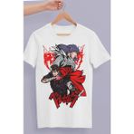 Fuddy Moda Oversize Berserk Griffith Baskılı T-Shirt, Unisex Anime Baskılı Tişört - Beyaz - 3XL