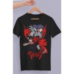 Fuddy Moda Oversize Berserk Griffith Baskılı T-Shirt, Unisex Anime Baskılı Tişört - Siyah - 2XL