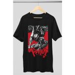 Fuddy Moda Oversize Berserk Guts V5 Tişört, Unisex Anime Baskılı T-Shirt - 3XL - Siyah