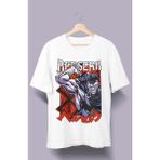 Fuddy Moda Oversize Berserk V4 Tişört,unisex Anime Baskılı T-Shirt - XL - Beyaz