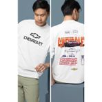 Fuddy Moda Oversize Chevrolet S10 Sırt Baskılı Tişört, Erkek-Kadın Araba Temalı Couple T-Shirt - Beyaz - XS