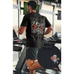 Fuddy Moda Oversize Deadlift Sırt Baskılı Tişört, Unisex Gym Fitness Temalı T-Shirt - 3XL - Siyah