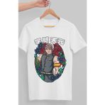 Fuddy Moda Oversize Demon Slayer Tengen Uzui Baskılı T-Shirt, Unisex Anime Baskılı Tişört - Beyaz - 4XL