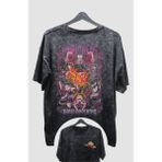 Fuddy Moda Oversize Luffy Ace Sabo Sırt Baskılı Yıkamalı T-Shirt, Unisex Anime Baskılı Vintage Tişört - Siyah