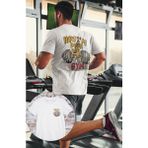 Fuddy Moda Oversize Now I'm Bad Crying At The Gym Sırt Baskılı Tişört, Unisex Gym Fitness Temalı T-Shirt - 3XL - Beyaz