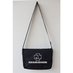 Fuddy Moda Rammstein Yazılı Postacı Çantası, Unisex Rock Band Baskılı Omuz Çantası - Siyah - 38x25x9