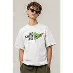 Fuddy Moda Starwars Grogu The Sweet Face Baskılı Tişört, Erkek-Kadın Baby Yoda Baskılı T-Shirt - Beyaz - 3XL